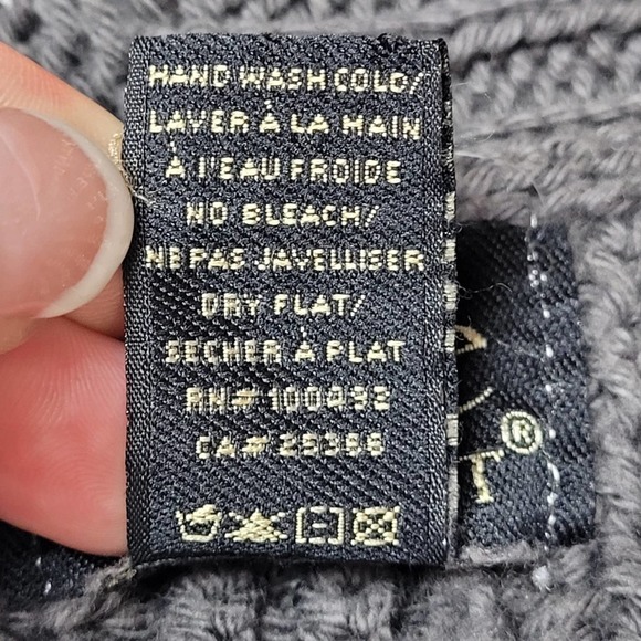 Pure Women's Hand Knit Open Front Cardigan Sweater Dark Gray Size XS - Picture 12 of 12